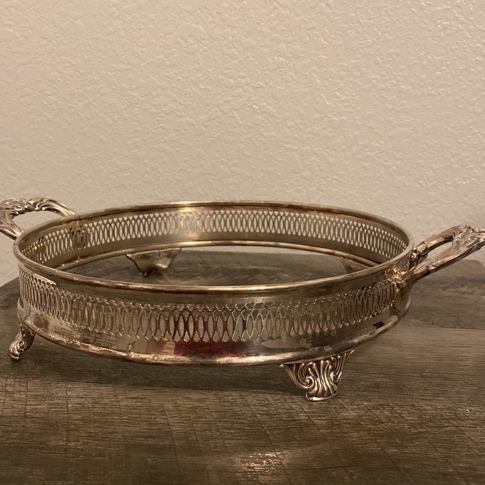 Vintage Fb Rogers Silver Plated Openwork Carved Casserole holder